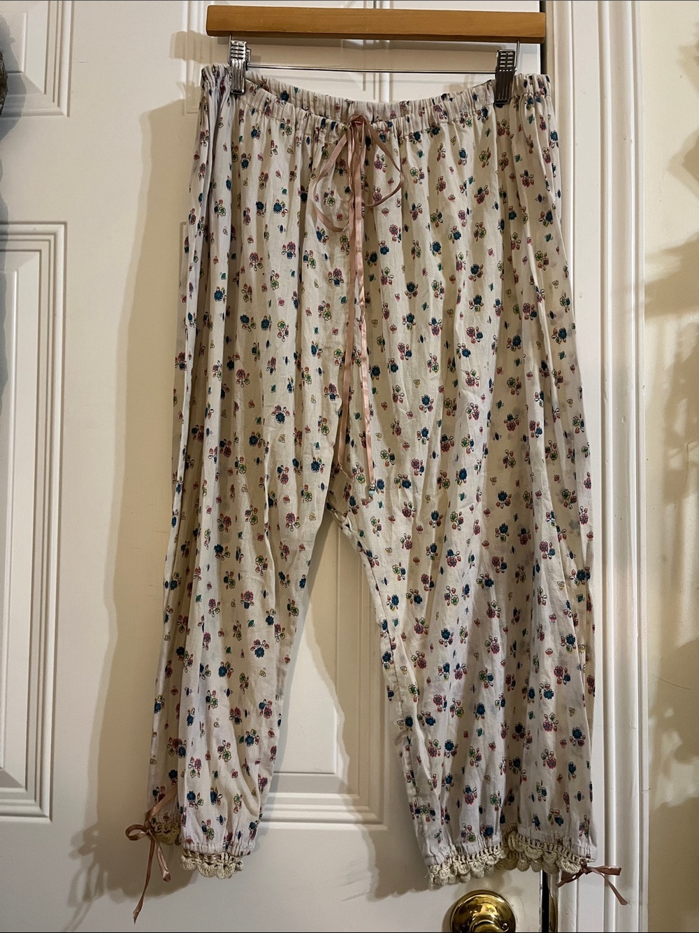 Ewa I Walla Cream Floral Drawstring Lounge Pantaloons